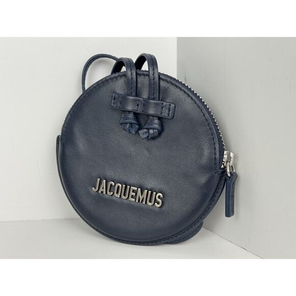 Jacquemus Le Pitchou Mini Round Navy Blue Bag Silver Hardware R-1 - Picture 1 of 13